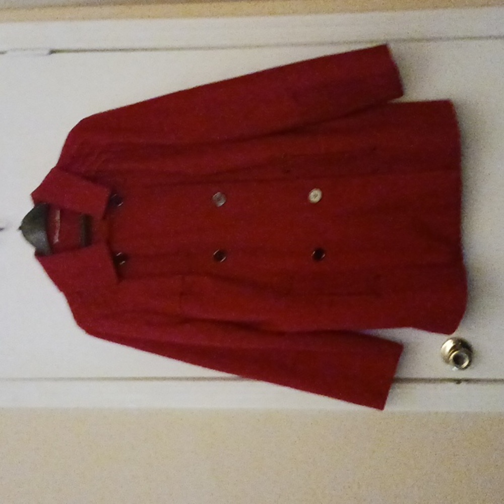 Beautiful bright red Wool Double Breasted Winter Coat